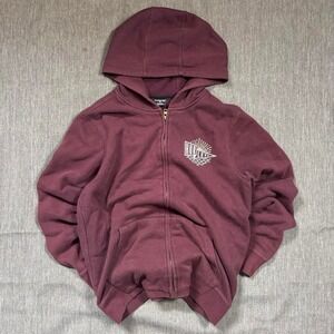 Hurley burgundy zip up hoodie - M